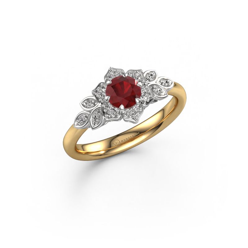 Bague de fiançailles Tatjana 585 or jaune rubis 5 mm