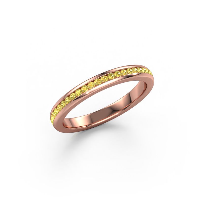 Aanschuifring Lura 1 585 rosé goud gele saffier 1.3 mm