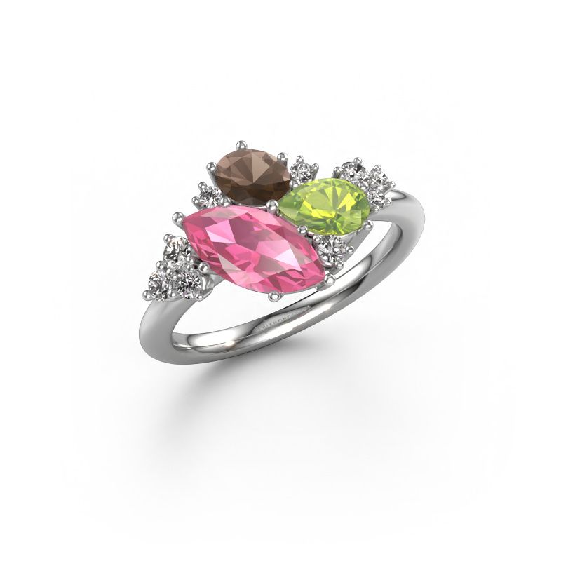 Ring Amanda 585 white gold pink sapphire 10x5 mm
