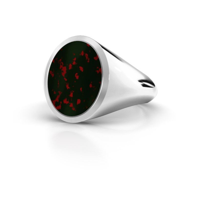 Afbeelding van Zegelring Herman 4<br/>950 platina<br/>Heliotroop 15x12 mm
