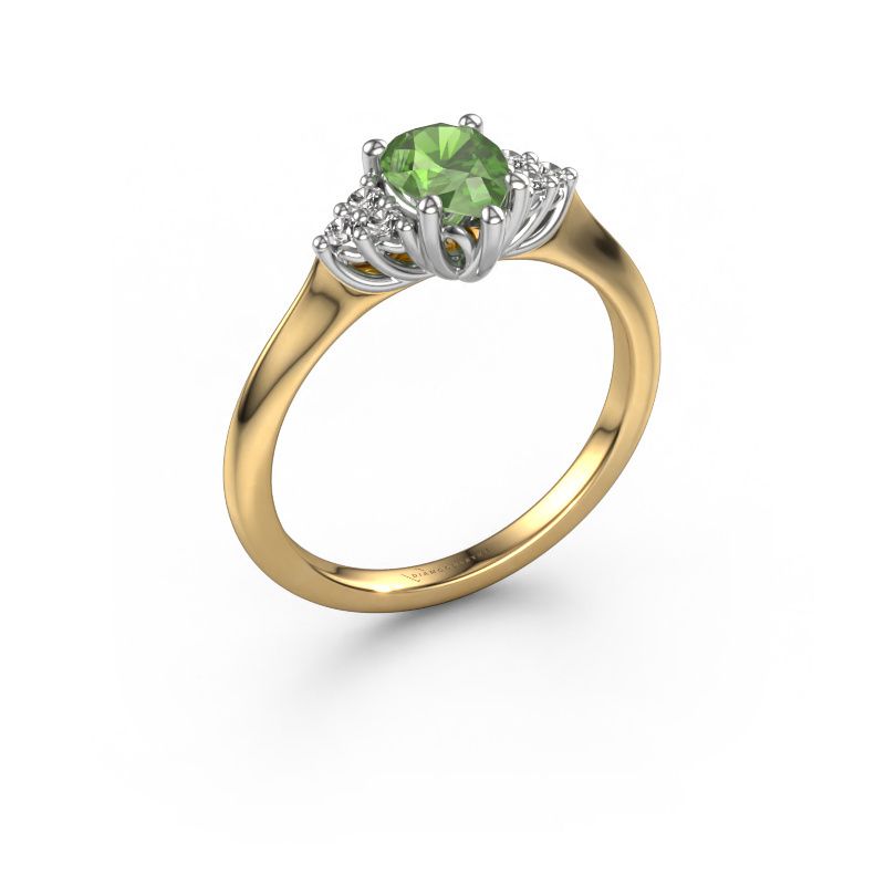 Verlobungsring Felipa PER 585 Gold Turmalin grün 7x5 mm