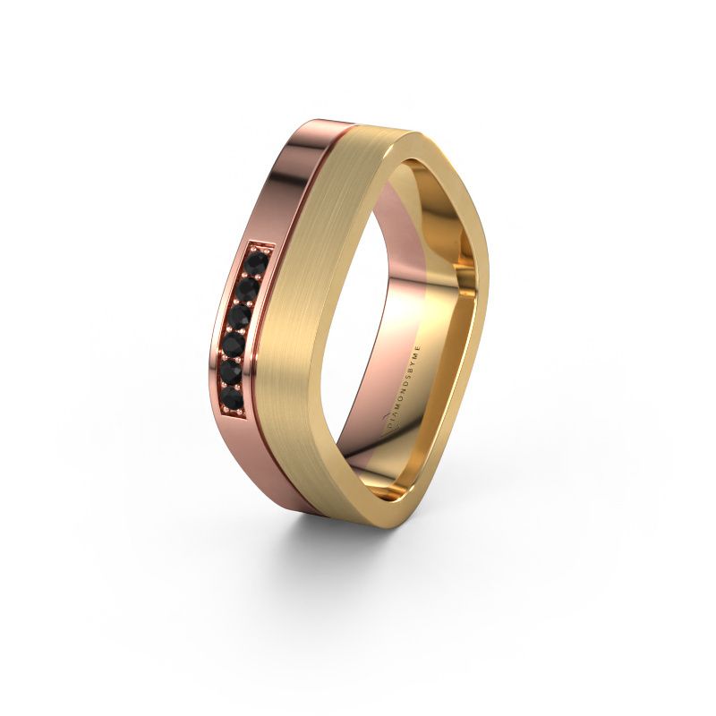 Wedding ring WH6030L16A 585 rose gold black diamond ±6 x 1.7 mm