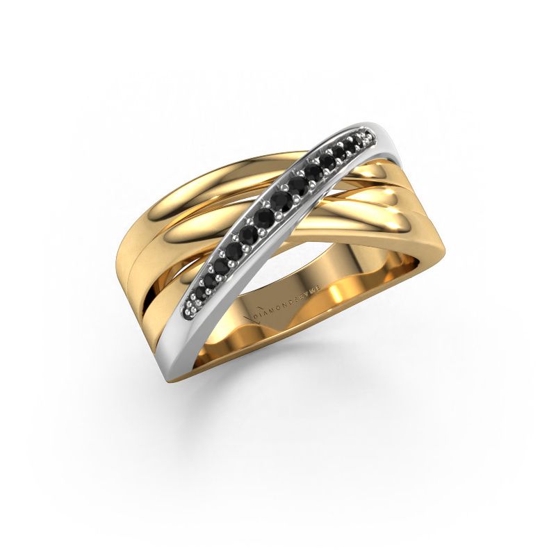 Bague Renna 2 585 or jaune diamant noir 0.147 crt