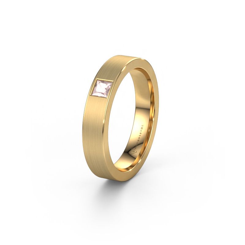 Friendship ring WH0101L14BMSQ 585 gold morganite champagne ±0.16x0.08 in