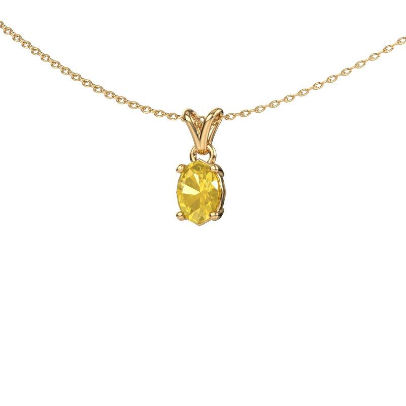 Image de Collier Lucy 1<br/>585 or jaune<br/>Saphir jaune 7x5 mm