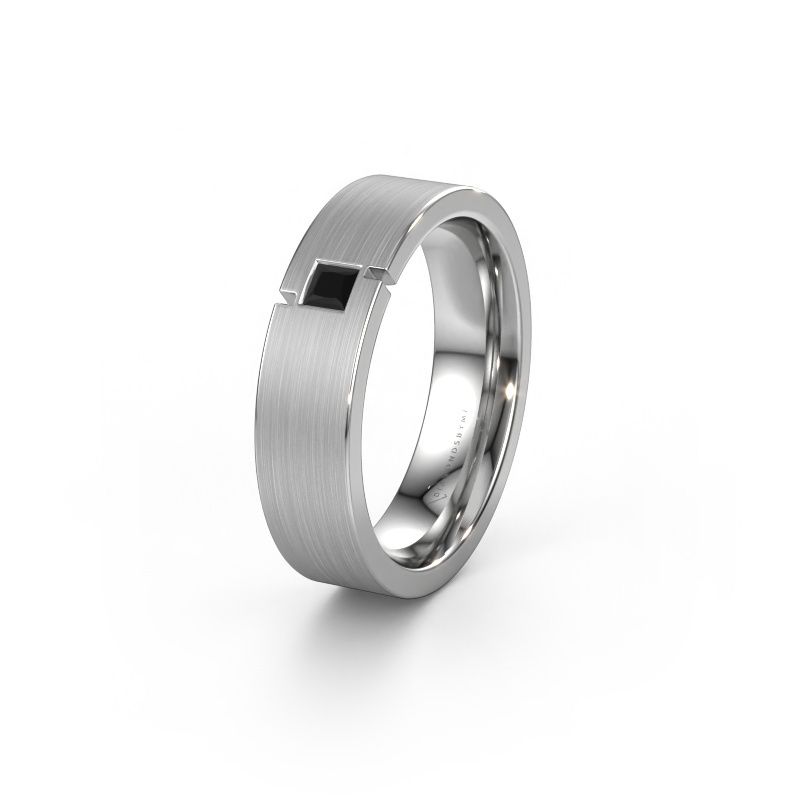 Wedding ring WH2040L 585 white gold black diamond ±5,5x2.2 mm