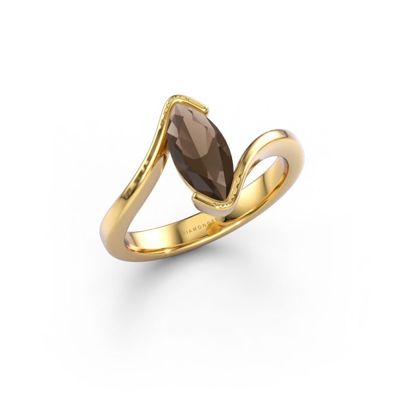 Verlobungsring Serenity 585 Gold Rauchquarz 10x5 mm