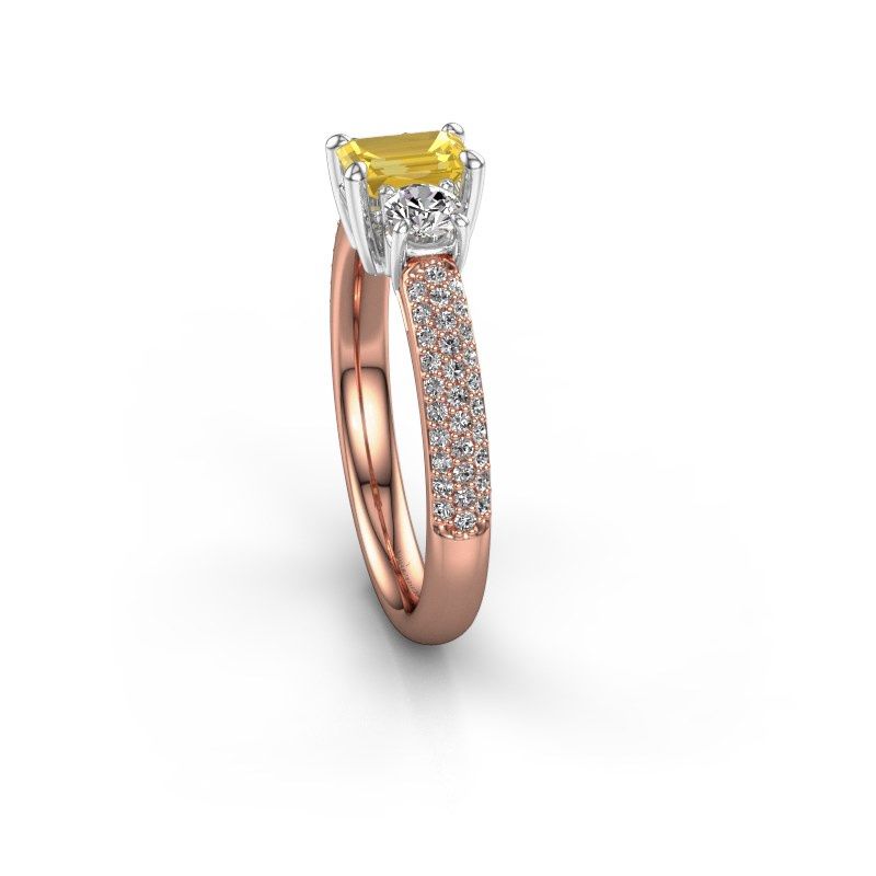 Image of Engagement Ring Marielle Eme<br/>585 rose gold<br/>Yellow sapphire 6x4 mm