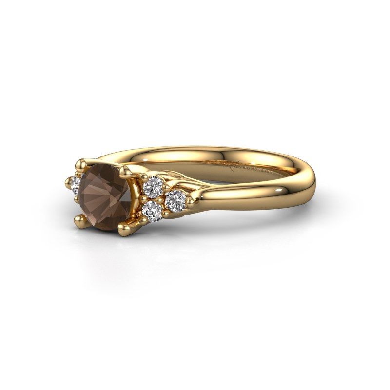 Afbeelding van Verlovingsring Monika RND<br/>585 goud<br/>Rookkwarts 5.5 mm