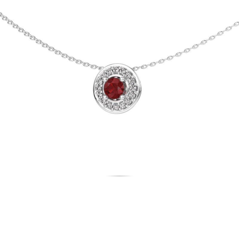 Pendentif Agaat 585 or blanc rubis 4 mm