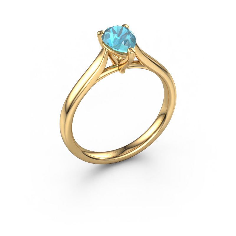 Engagement ring Mignon PER 1 585 gold blue topaz 7x5 mm