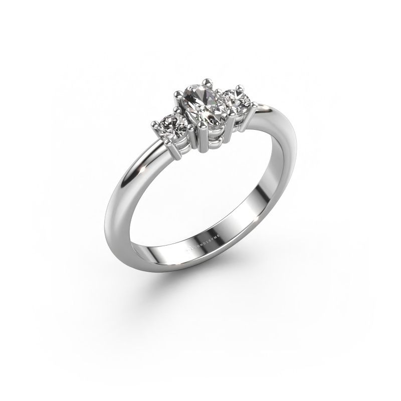 Aanzoeksring Karie 585 witgoud zirkonia 5x3 mm