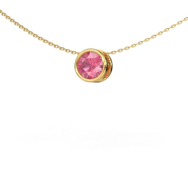 Hanger Lavon RND 585 goud roze saffier 6.5 mm