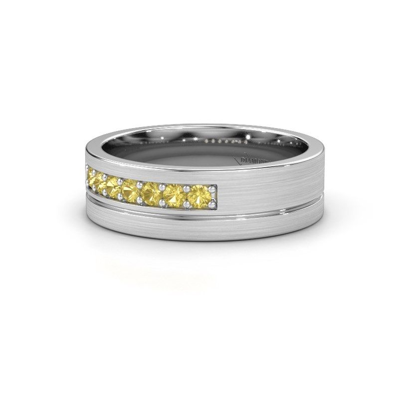 Afbeelding van Trouwring WH0312L16AM 950 platina gele saffier ±6x1.7 mm