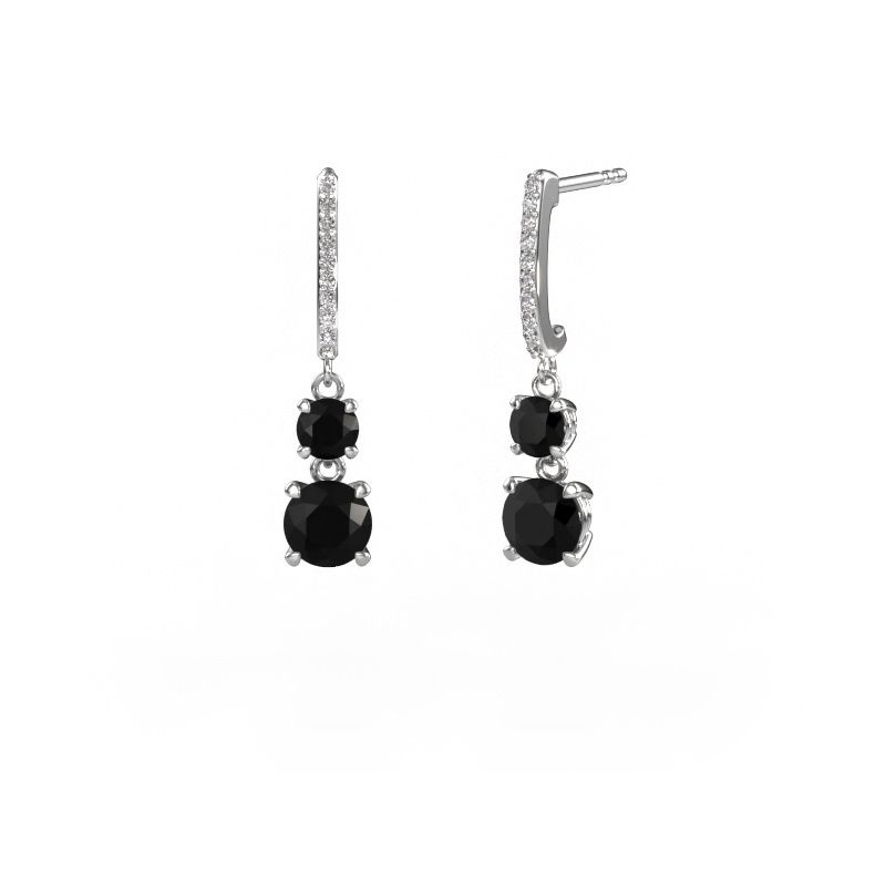 Drop earrings Tanja 2 950 platinum black diamond 2.774 crt
