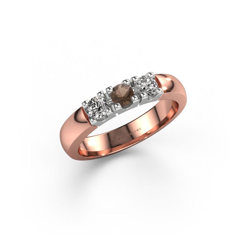 Bague Rianne 3 585 or rose quartz fumé 3.4 mm