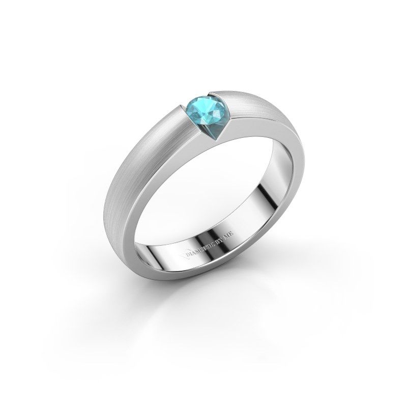 Image de Bague de fiançailles Theresia<br/>585 or blanc<br/>Topaze bleue 3.4 mm