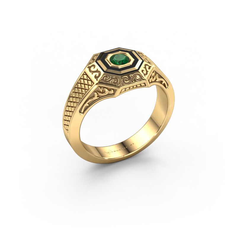 Men's ring Dion 585 gold emerald 4 mm