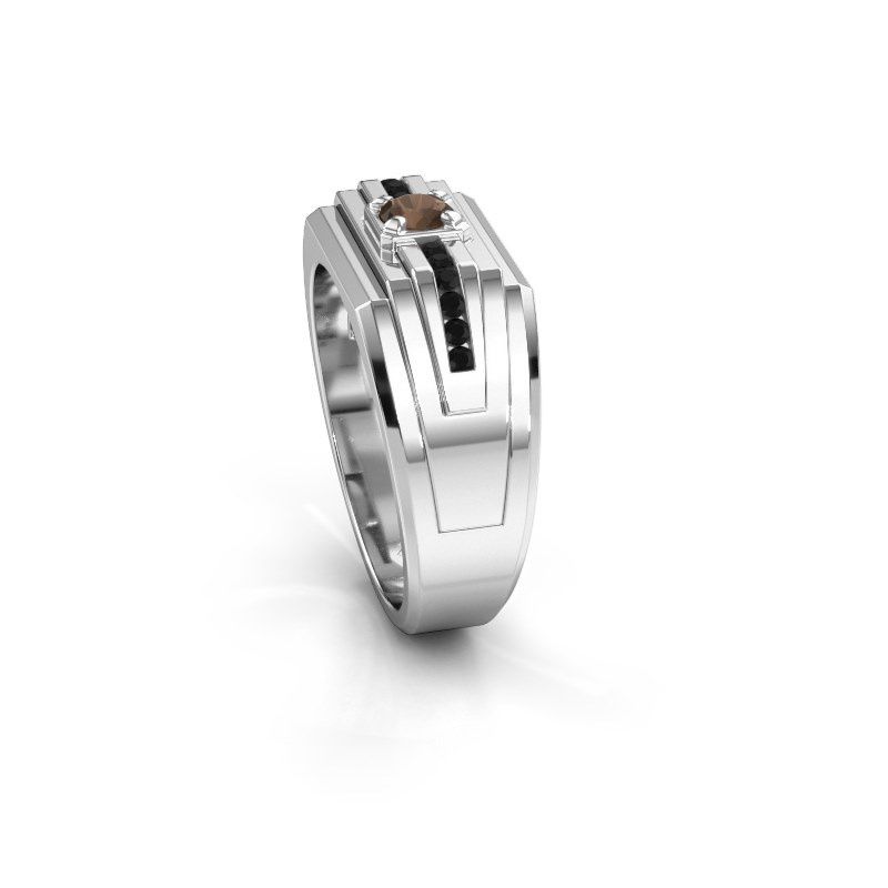 Image de Bague pour homme Oliver<br/>950 platine<br/>Quartz fumé 4 mm