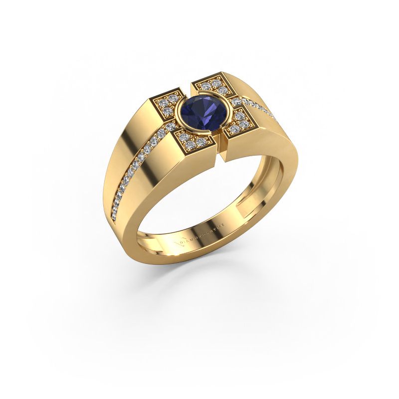 Men's ring Thijmen 585 gold sapphire 5 mm