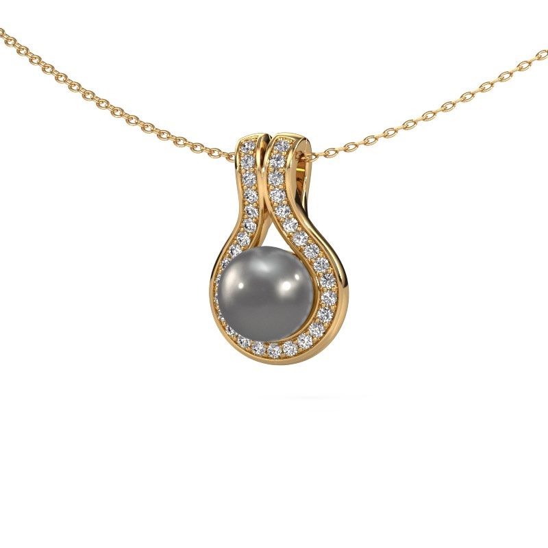 Pendant Noriko 585 gold grey pearl 6 mm