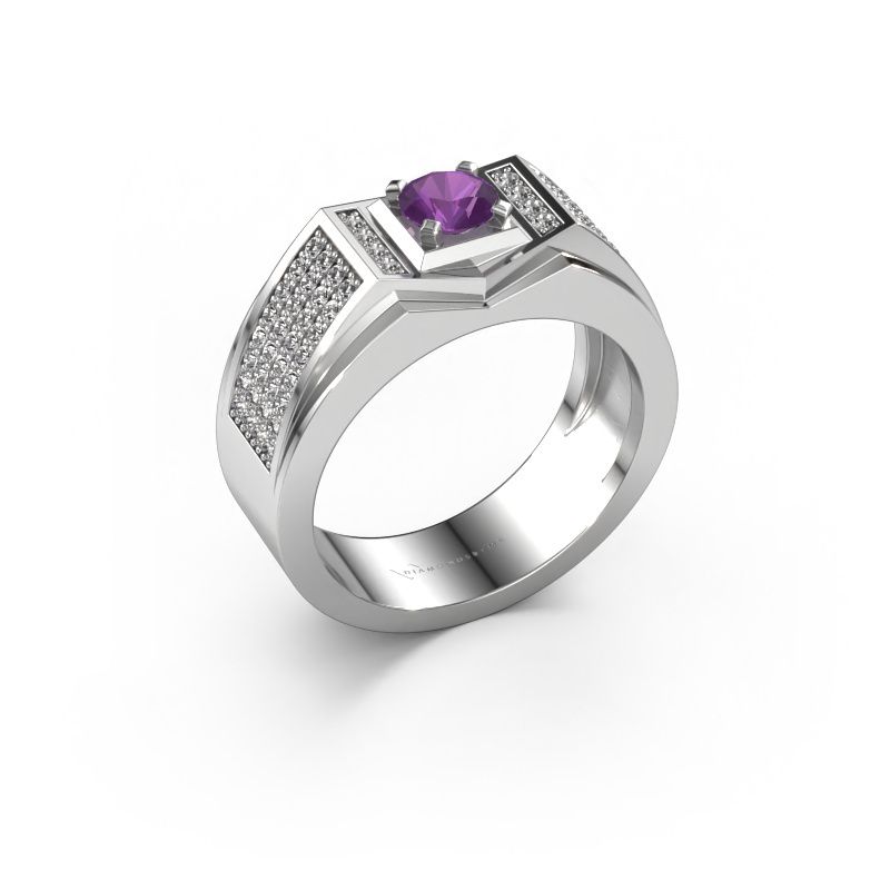 Herrenring Marcel 585 Weißgold Amethyst 5 mm