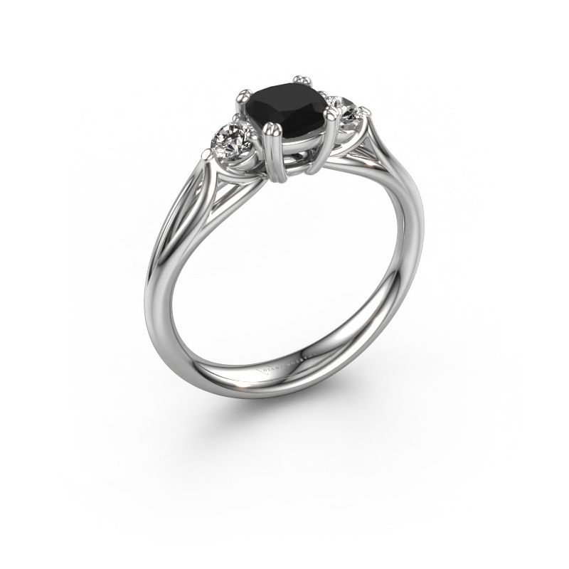 Engagement ring Amie cus 950 platinum black diamond 0.900 crt
