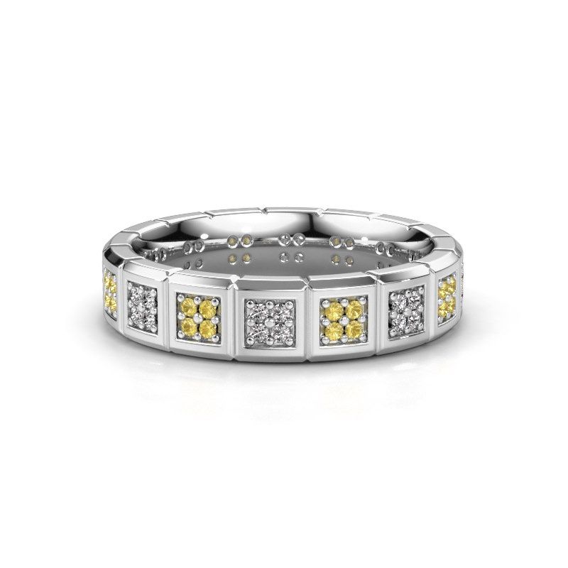 Image of Wedding ring WH2056L15DP<br/>950 platinum ±5x2.4 mm<br/>Yellow sapphire
