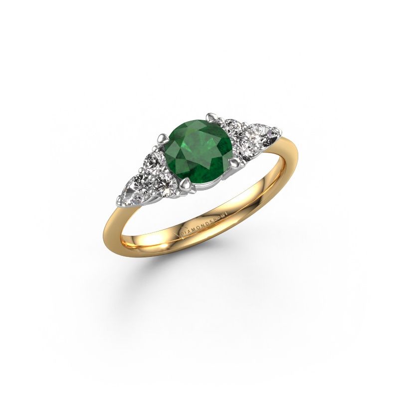 Engagement ring Melani RND 585 gold emerald 6 mm