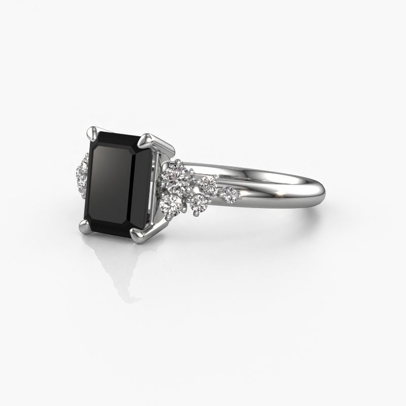 Afbeelding van Verlovingsring royce eme<br/>585 witgoud<br/>zwarte diamant 2.303 crt