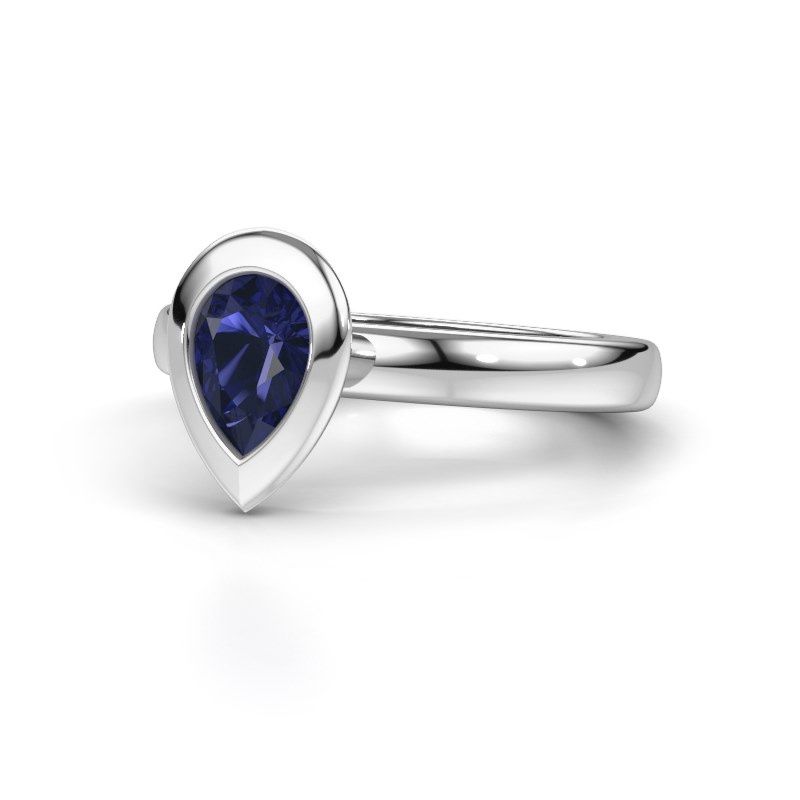 Image of Stacking ring Trudy Pear 950 platinum sapphire 7x5 mm