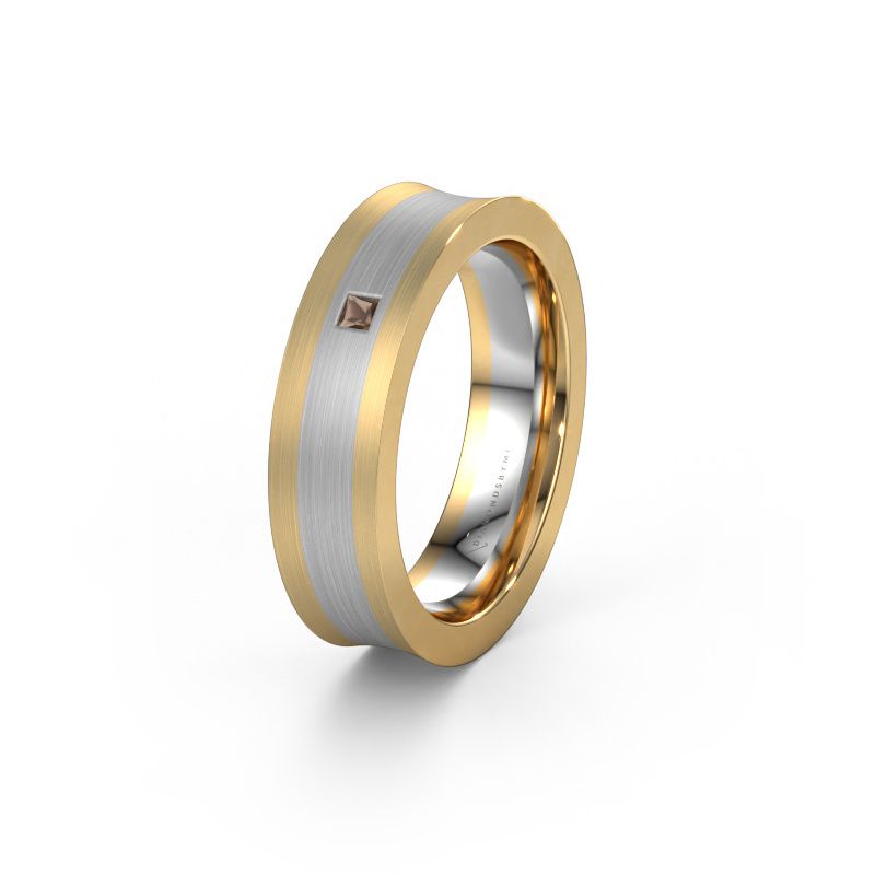 Trouwring WH2238L2 585 goud rookkwarts ±6x2.2 mm