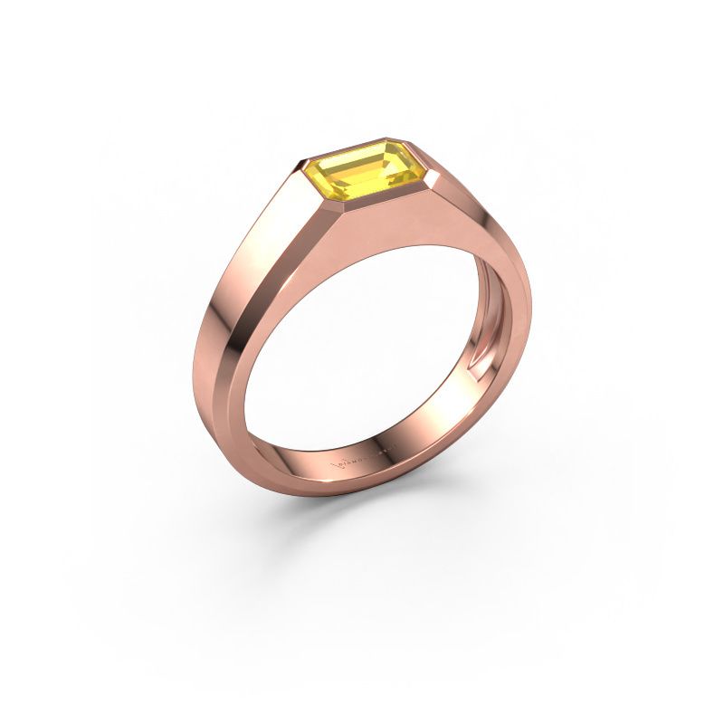 Men's ring Dylan 1 585 rose gold yellow sapphire 7x5 mm