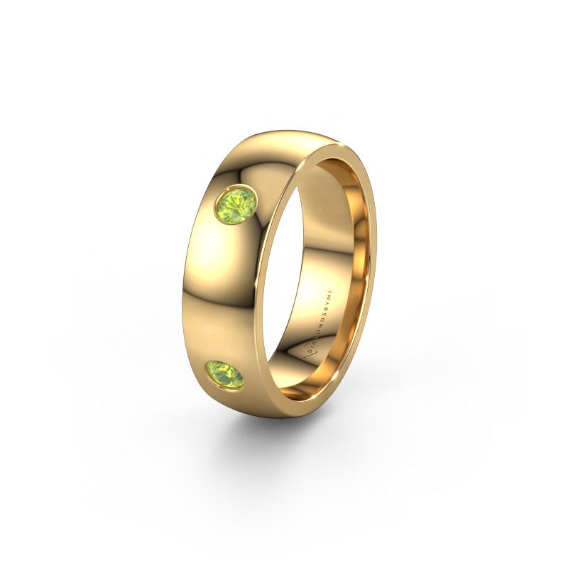 Trouwring WH0104L26BP 585 goud peridoot ±6x2 mm