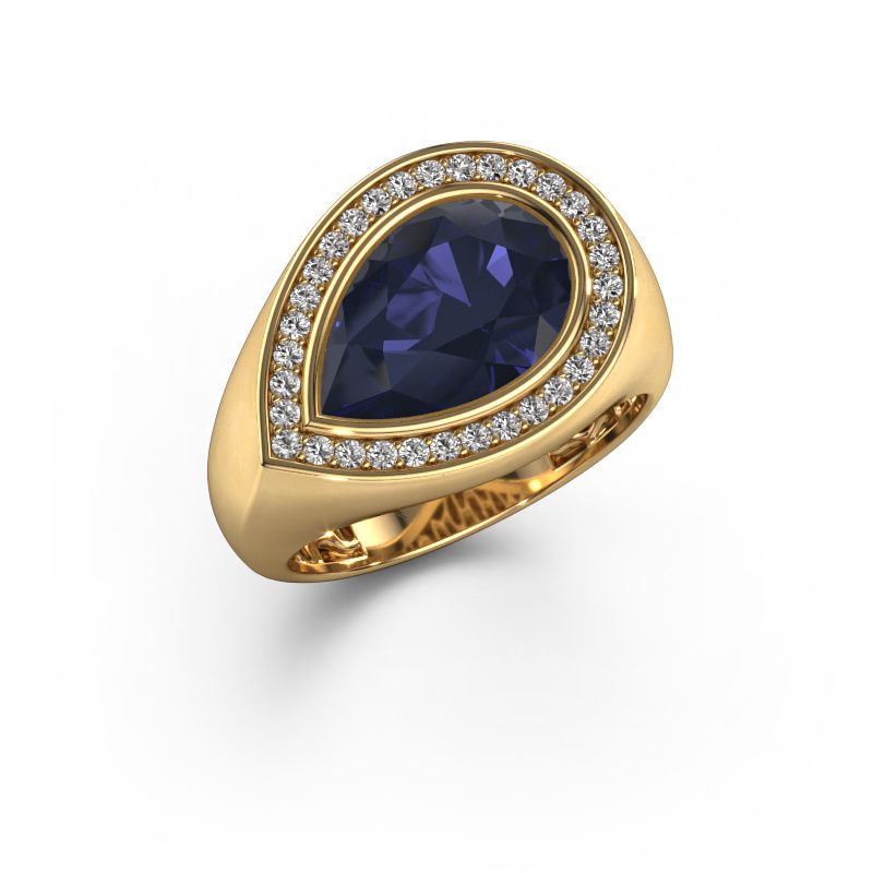 Bague Latashia 585 or jaune saphir 12x8 mm