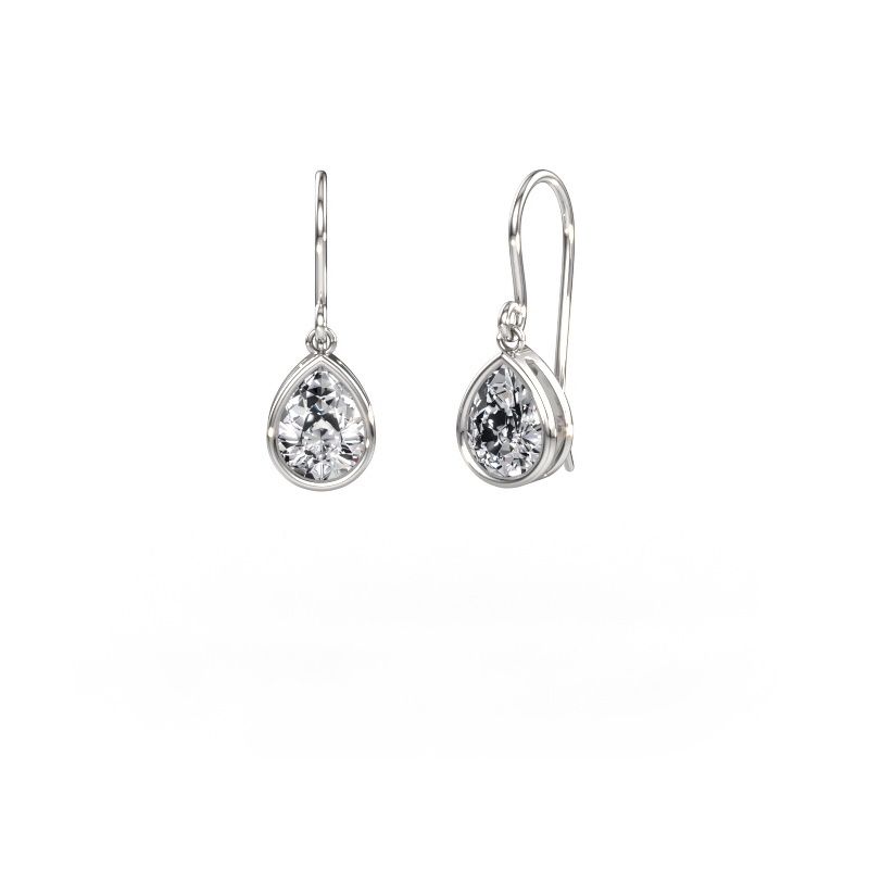 Boucles d'oreilles Lavon PER 585 or blanc diamant 1.00 crt