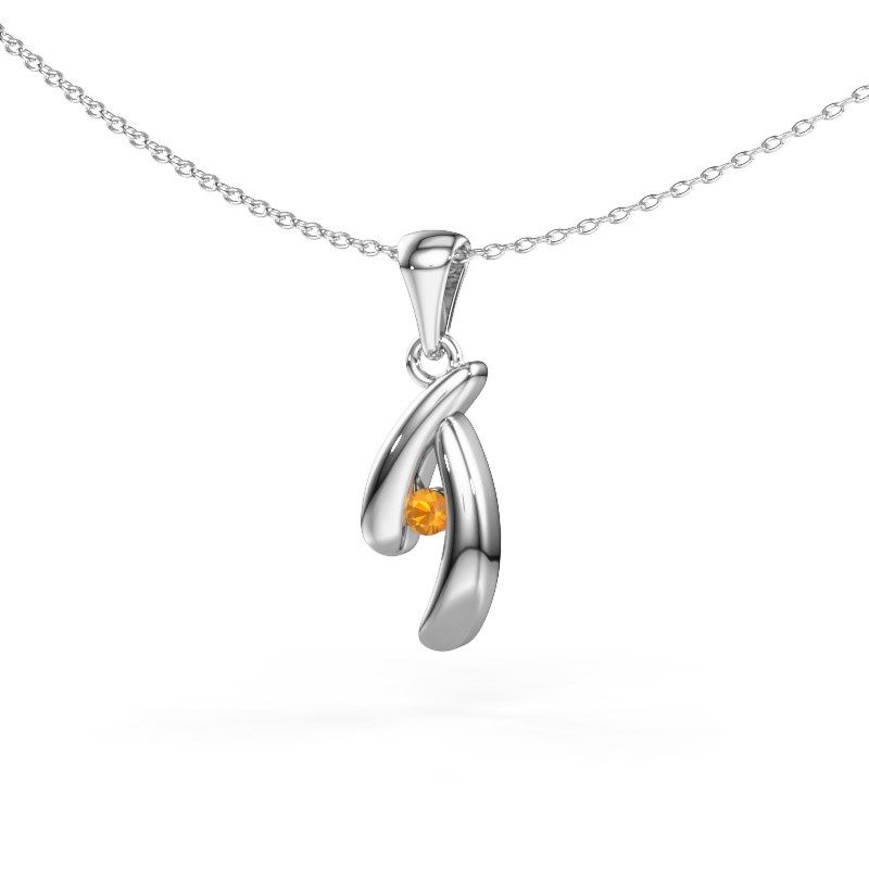 Pendant Jinke 585 white gold citrin 2.5 mm