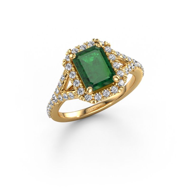 Verlobungsring Kimber EME 585 Gold Smaragd 8x6 mm