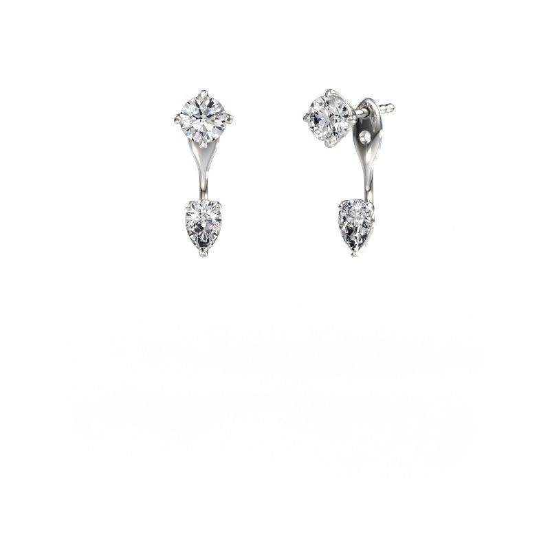 Drop earrings Kate RND-PER 950 platinum diamond 1.90 crt