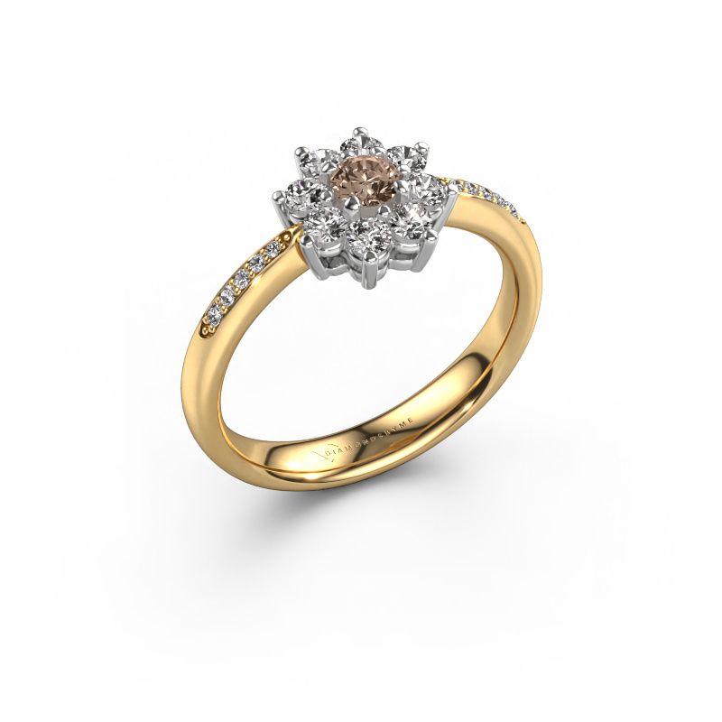 Bague de fiançailles Camille 2 585 or jaune diamant brun 0.15 crt