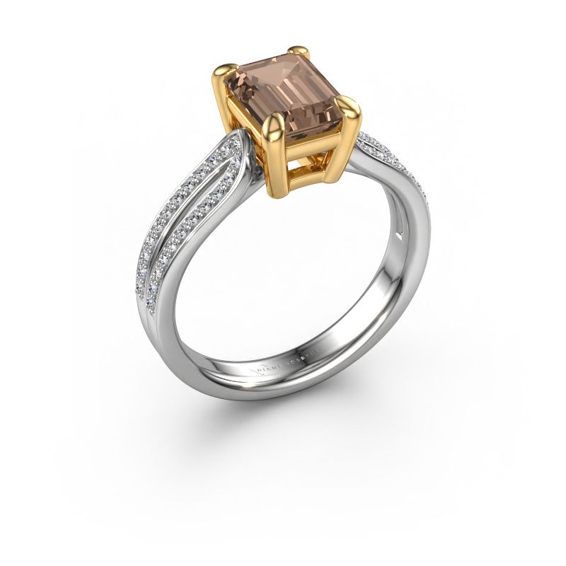 Engagement ring Antonia eme 2 585 white gold brown diamond 3.73 crt