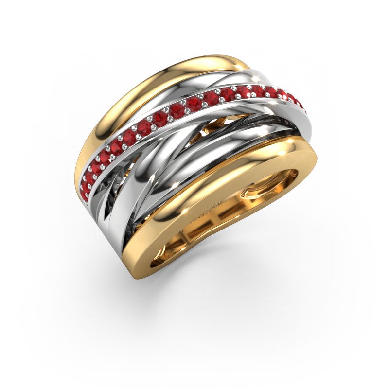 Ring Clair 1 585 goud robijn 1.5 mm
