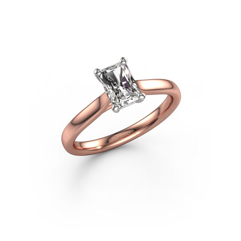 Engagement ring Mignon rad 1 585 rose gold custom diamond 6.5x4.5 mm