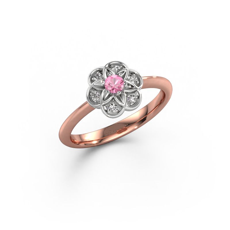 Bague Uma 585 or rose saphir rose 3 mm