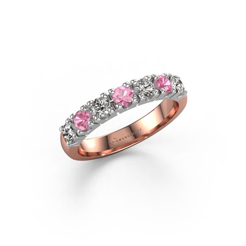 Ring Rianne 7 585 rosé goud roze saffier 3 mm