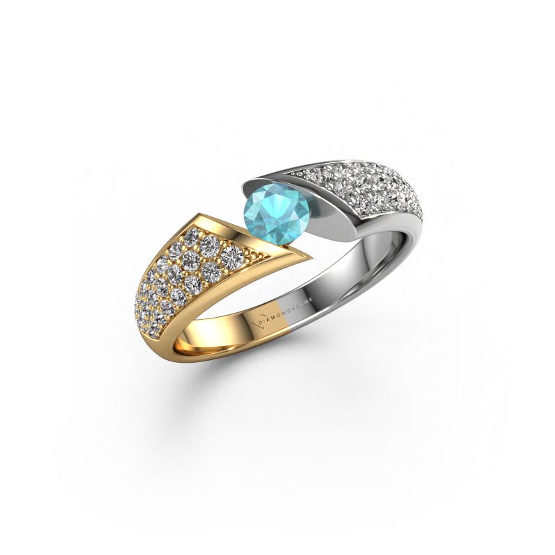 Verlovingsring Hojalien 3 585 goud blauw topaas 4.2 mm