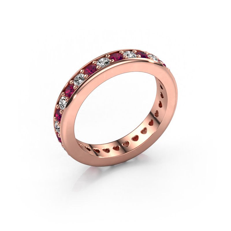 Stackable ring Nienke 585 rose gold rhodolite 2.2 mm