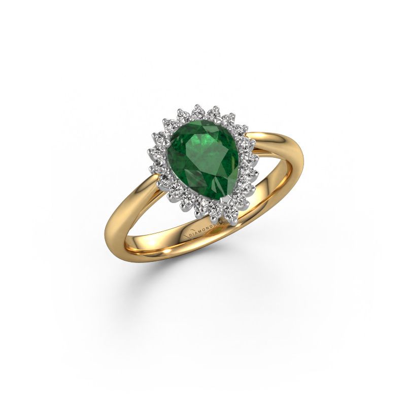 Engagement ring Tilly per 1 585 gold emerald 8x6 mm