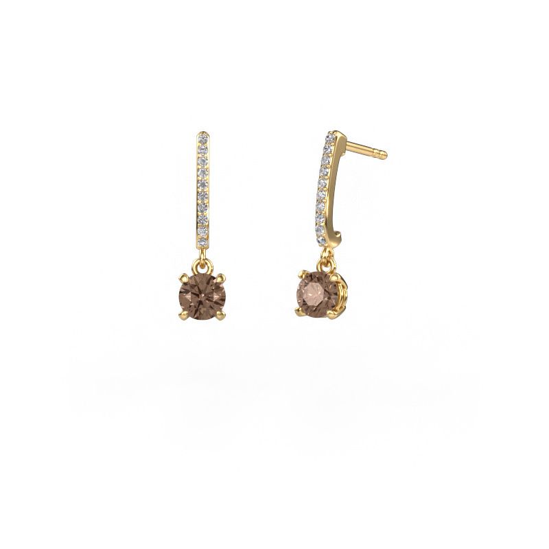 Drop earrings Tanja 1 585 gold brown diamond 1.134 crt