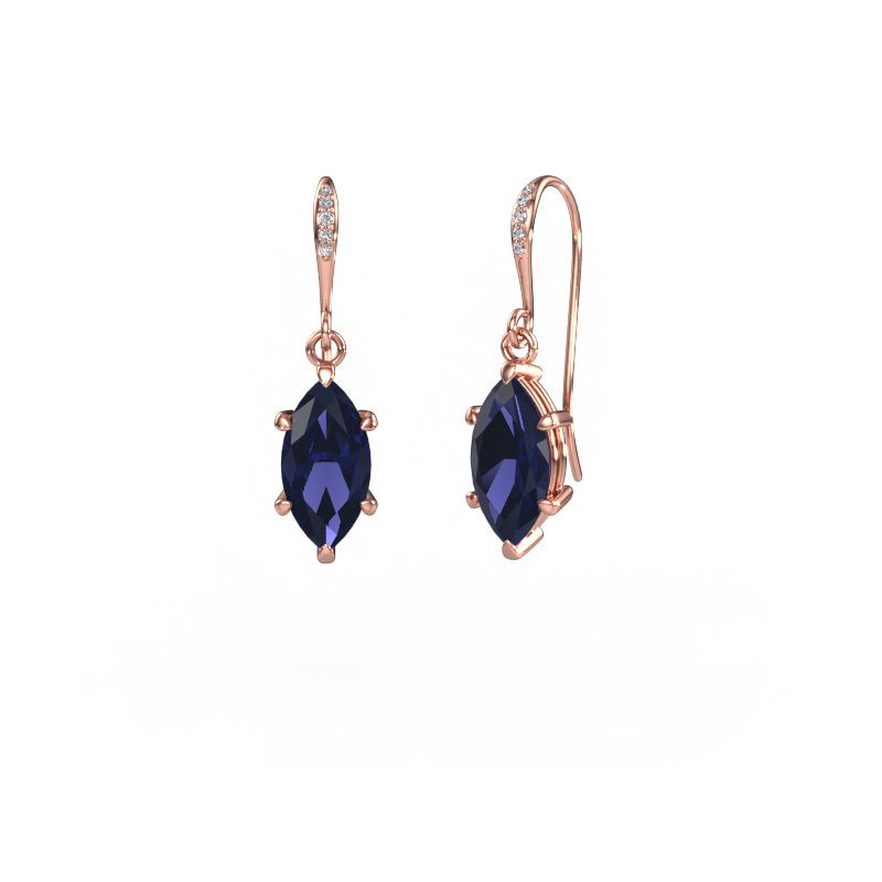 Pendants d'oreilles Laurie MRQ 2 585 or rose saphir 10x5 mm